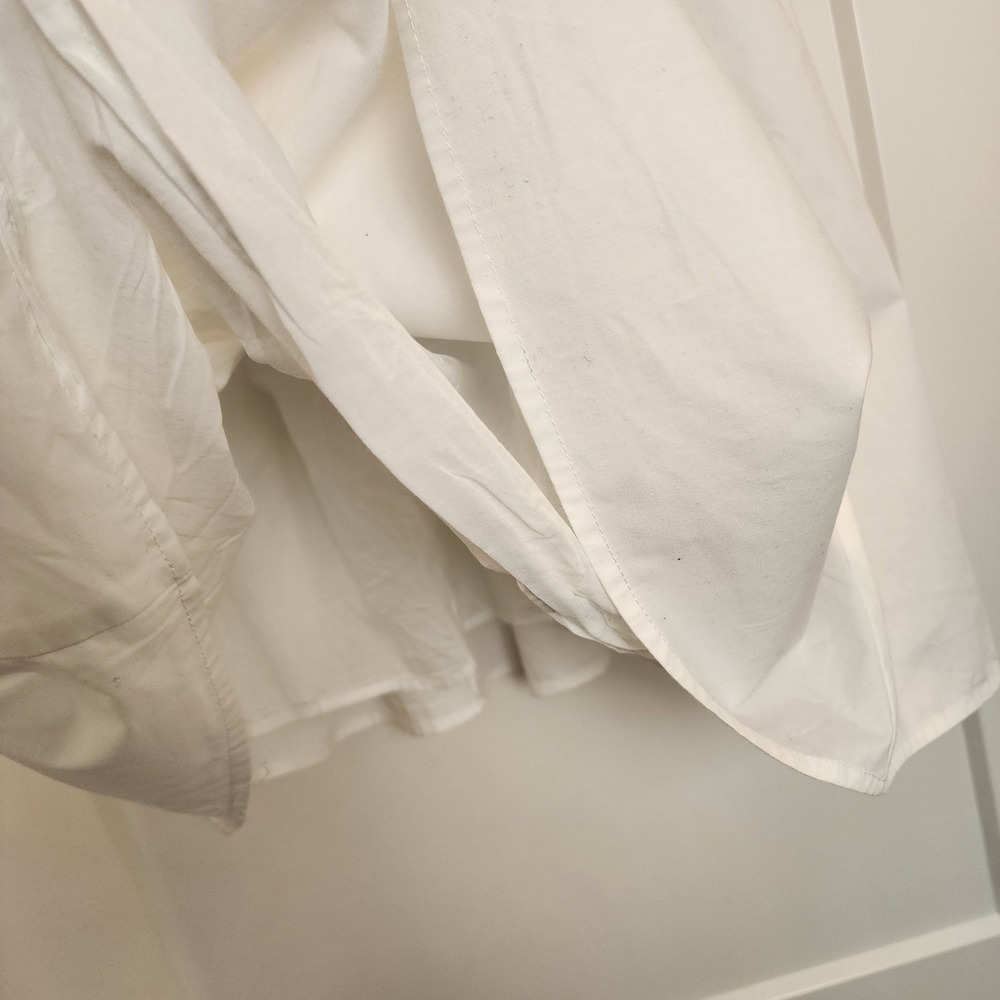 Abercrombie & Fitch White Puff Sleeve Tie Babydoll Dress S Cottagecore Fairy - Picture 7 of 10